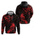 New Zealand Tui Bird Hoodie Aotearoa Maori Pattern - Red