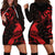 New Zealand Tui Bird Hoodie Dress Aotearoa Maori Pattern - Red