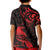 New Zealand Tui Bird Kid Polo Shirt Aotearoa Maori Pattern - Red