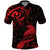 New Zealand Tui Bird Polo Shirt Aotearoa Maori Pattern - Red