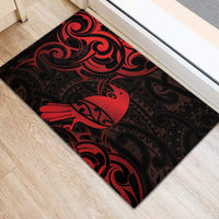 New Zealand Tui Bird Rubber Doormat Aotearoa Maori Pattern - Red LT14 - Polynesian Pride