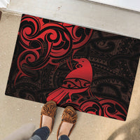 New Zealand Tui Bird Rubber Doormat Aotearoa Maori Pattern - Red LT14 - Polynesian Pride