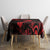 New Zealand Tui Bird Tablecloth Aotearoa Maori Pattern - Red