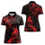 New Zealand Tui Bird Women Polo Shirt Aotearoa Maori Pattern - Red