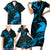 New Zealand Tui Bird Family Matching Short Sleeve Bodycon Dress and Hawaiian Shirt Aotearoa Maori Pattern - Blue