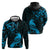 New Zealand Tui Bird Hoodie Aotearoa Maori Pattern - Blue