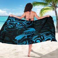 New Zealand Tui Bird Sarong Aotearoa Maori Pattern - Blue