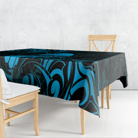 New Zealand Tui Bird Tablecloth Aotearoa Maori Pattern - Blue
