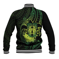 Kia Orana Kuki Airani Baseball Jacket Cook Islands Tangaroa God Tatau Green