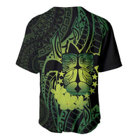 Kia Orana Kuki Airani Baseball Jersey Cook Islands Tangaroa God Tatau Green