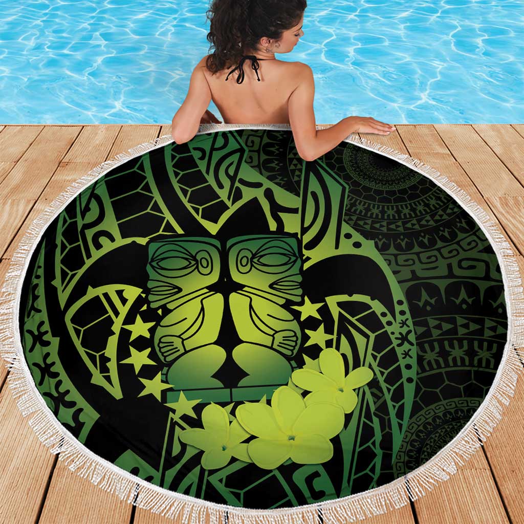 Kia Orana Kuki Airani Beach Blanket Cook Islands Tangaroa God Tatau Green