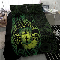 Kia Orana Kuki Airani Bedding Set Cook Islands Tangaroa God Tatau Green