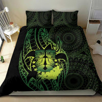Kia Orana Kuki Airani Bedding Set Cook Islands Tangaroa God Tatau Green