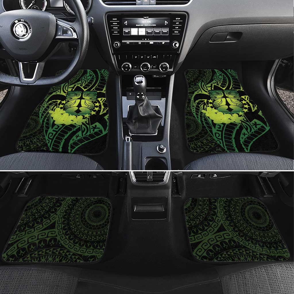 Kia Orana Kuki Airani Car Mats Cook Islands Tangaroa God Tatau Green