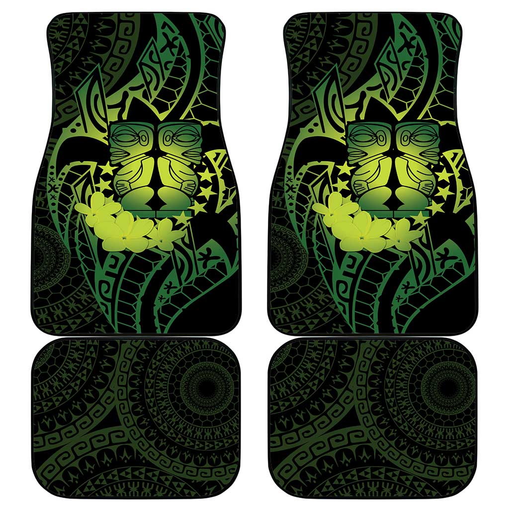 Kia Orana Kuki Airani Car Mats Cook Islands Tangaroa God Tatau Green