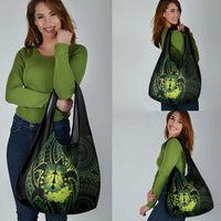 Kia Orana Kuki Airani Grocery Bag Cook Islands Tangaroa God Tatau Green