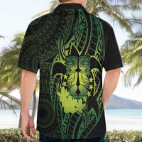 Kia Orana Kuki Airani Hawaiian Shirt Cook Islands Tangaroa God Tatau Green