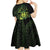 Kia Orana Kuki Airani Kid Short Sleeve Dress Cook Islands Tangaroa God Tatau Green