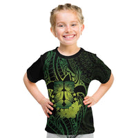 Kia Orana Kuki Airani Kid T Shirt Cook Islands Tangaroa God Tatau Green
