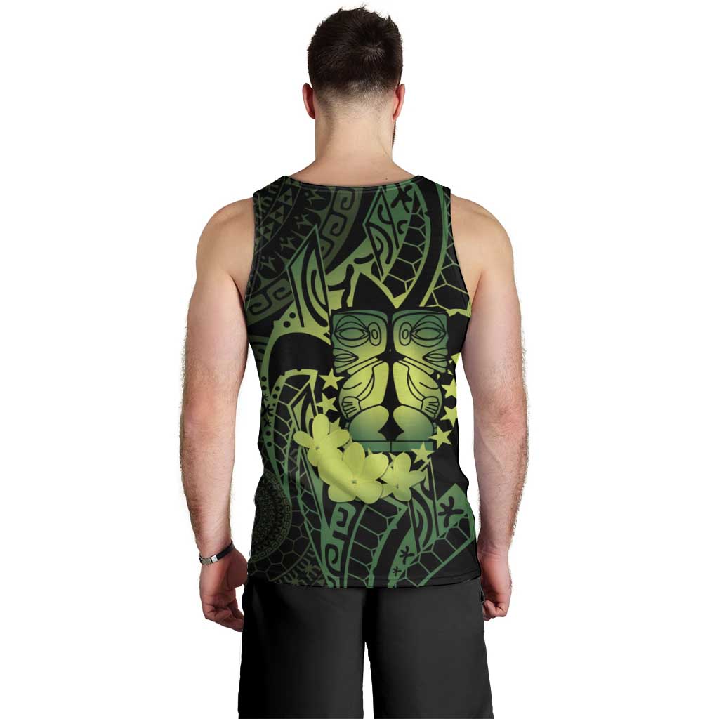 Kia Orana Kuki Airani Men Tank Top Cook Islands Tangaroa God Tatau Green