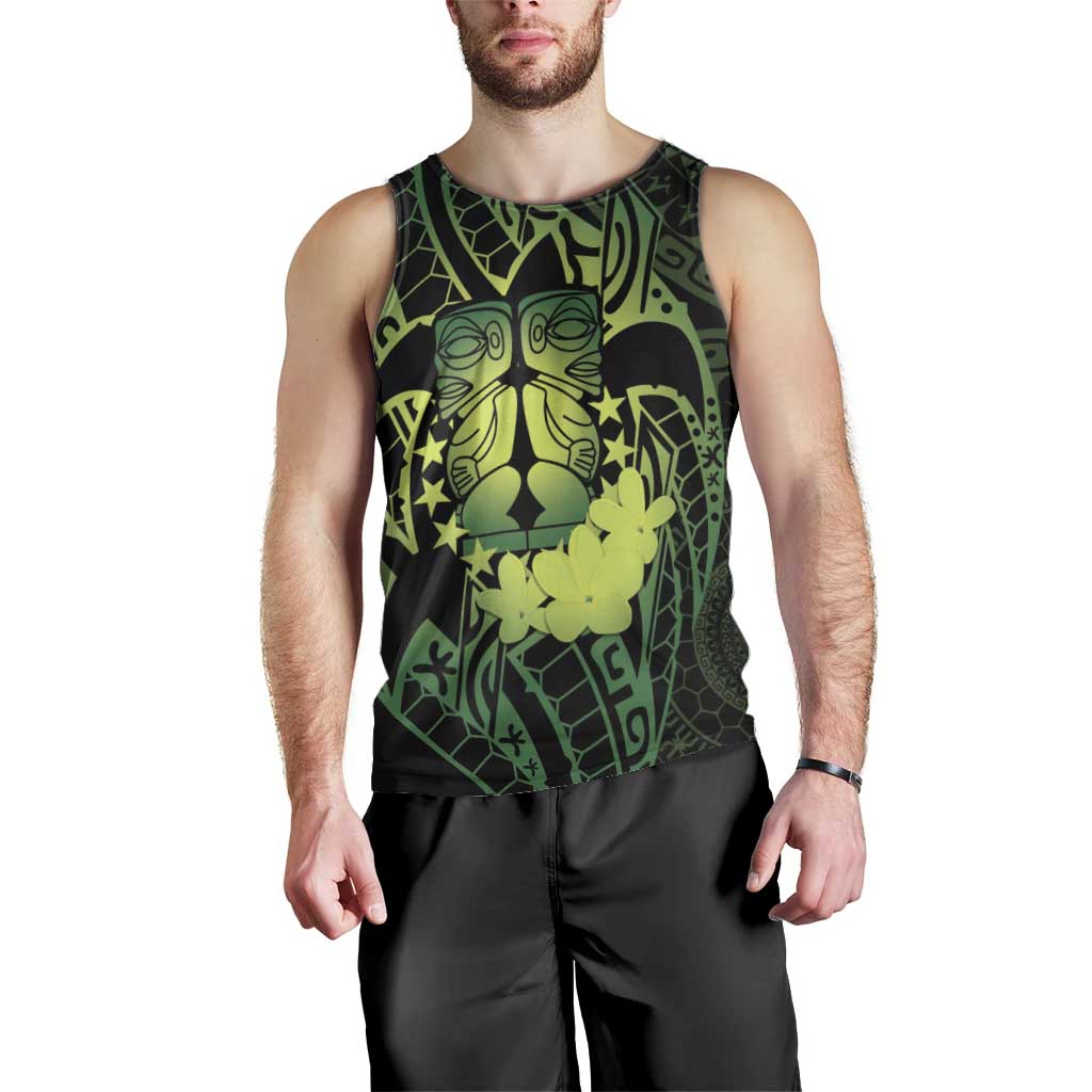 Kia Orana Kuki Airani Men Tank Top Cook Islands Tangaroa God Tatau Green