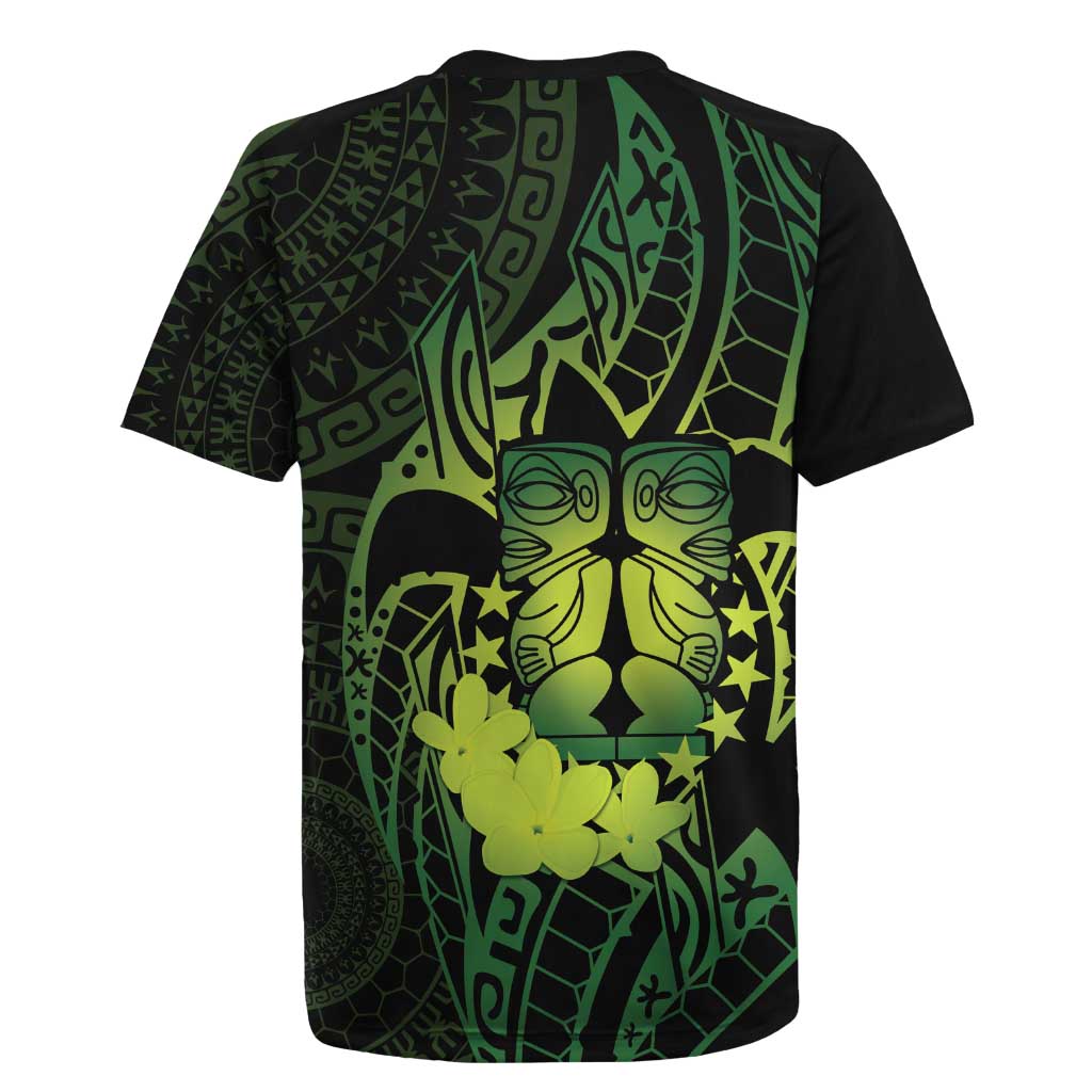 Kia Orana Kuki Airani Rugby Jersey Cook Islands Tangaroa God Tatau Green