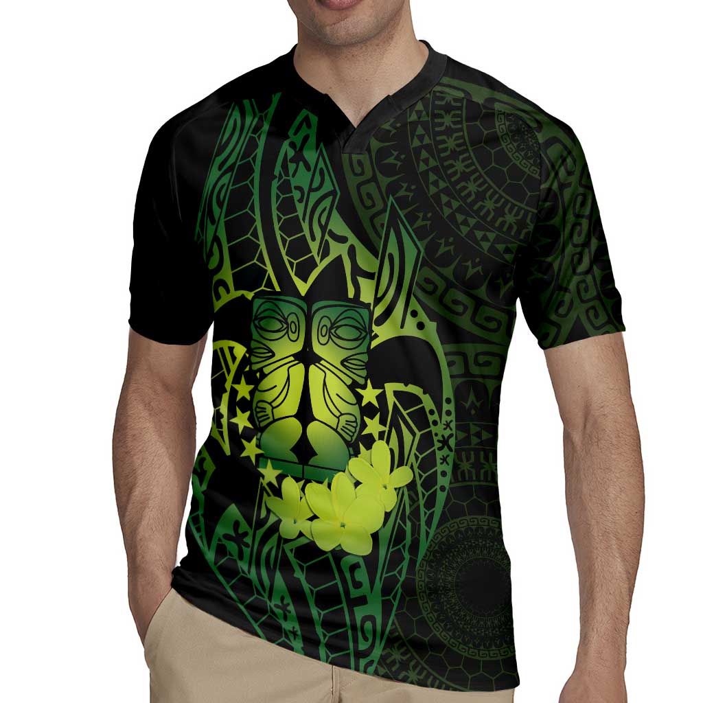 Kia Orana Kuki Airani Rugby Jersey Cook Islands Tangaroa God Tatau Green