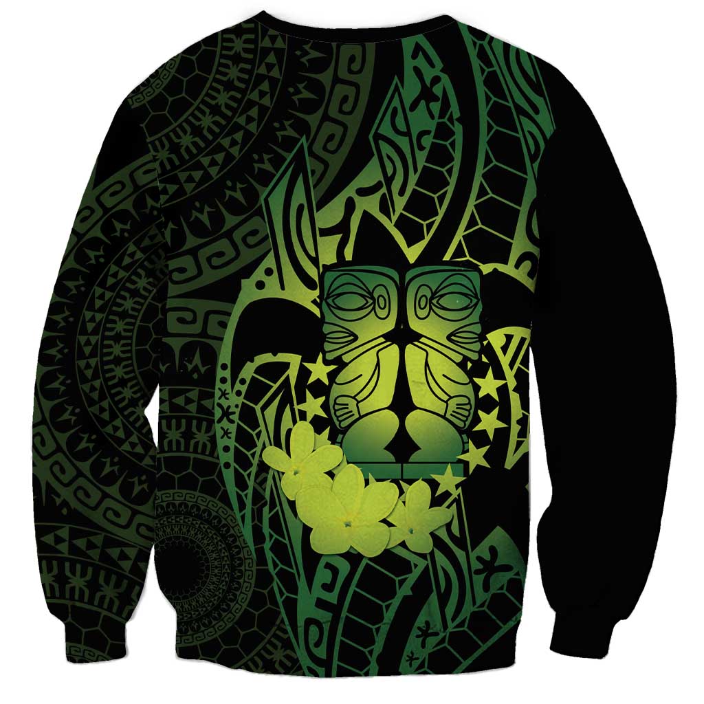 Kia Orana Kuki Airani Sweatshirt Cook Islands Tangaroa God Tatau Green