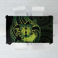 Kia Orana Kuki Airani Tablecloth Cook Islands Tangaroa God Tatau Green