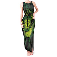 Kia Orana Kuki Airani Tank Maxi Dress Cook Islands Tangaroa God Tatau Green
