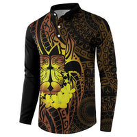 Kia Orana Kuki Airani Button Sweatshirt Cook Islands Tangaroa God Tatau Gold