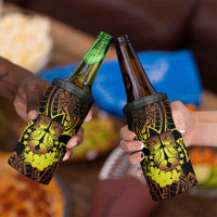 Kia Orana Kuki Airani 4 in 1 Can Cooler Tumbler Cook Islands Tangaroa God Tatau Gold