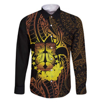 Kia Orana Kuki Airani Family Matching Long Sleeve Bodycon Dress and Hawaiian Shirt Cook Islands Tangaroa God Tatau Gold