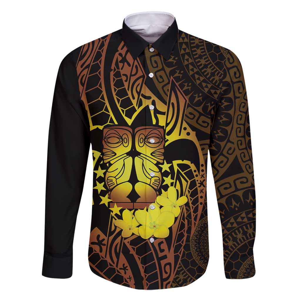 Kia Orana Kuki Airani Family Matching Tank Maxi Dress and Hawaiian Shirt Cook Islands Tangaroa God Tatau Gold