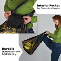 Kia Orana Kuki Airani Grocery Bag Cook Islands Tangaroa God Tatau Gold