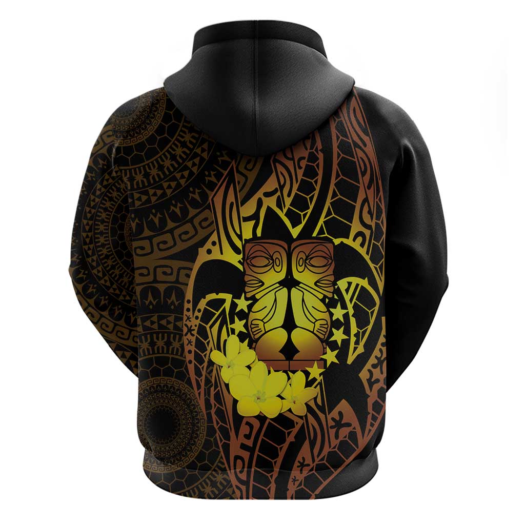Kia Orana Kuki Airani Hoodie Cook Islands Tangaroa God Tatau Gold