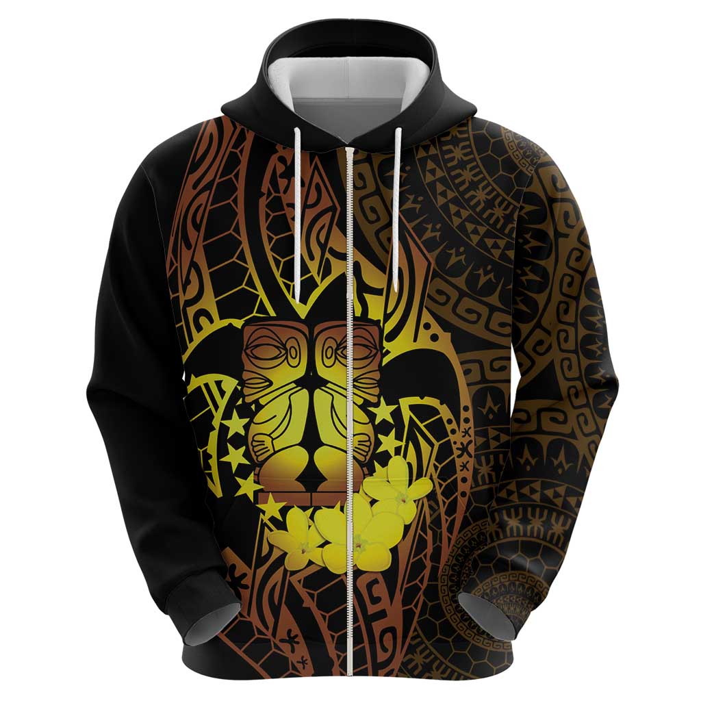 Kia Orana Kuki Airani Hoodie Cook Islands Tangaroa God Tatau Gold