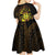 Kia Orana Kuki Airani Kid Short Sleeve Dress Cook Islands Tangaroa God Tatau Gold
