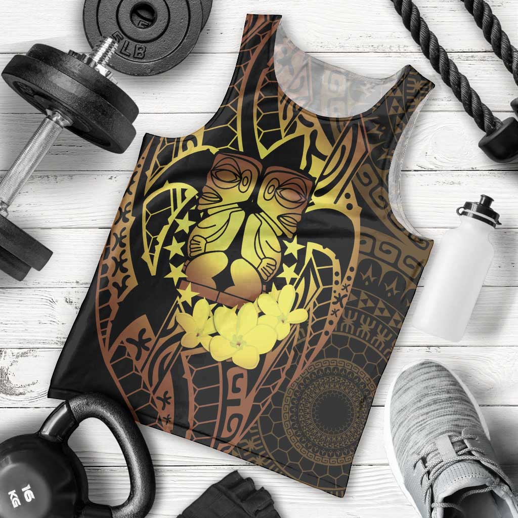 Kia Orana Kuki Airani Men Tank Top Cook Islands Tangaroa God Tatau Gold