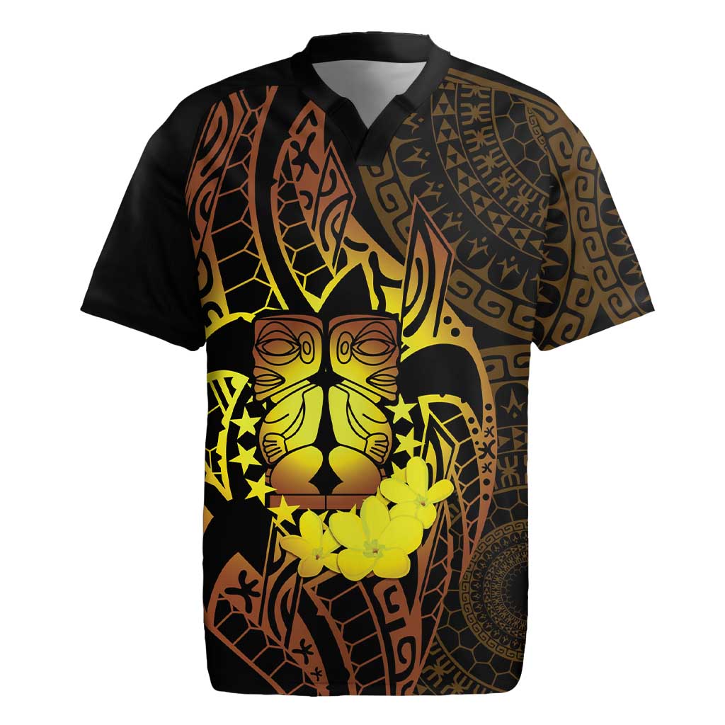 Kia Orana Kuki Airani Rugby Jersey Cook Islands Tangaroa God Tatau Gold
