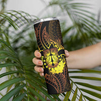 Kia Orana Kuki Airani Skinny Tumbler Cook Islands Tangaroa God Tatau Gold