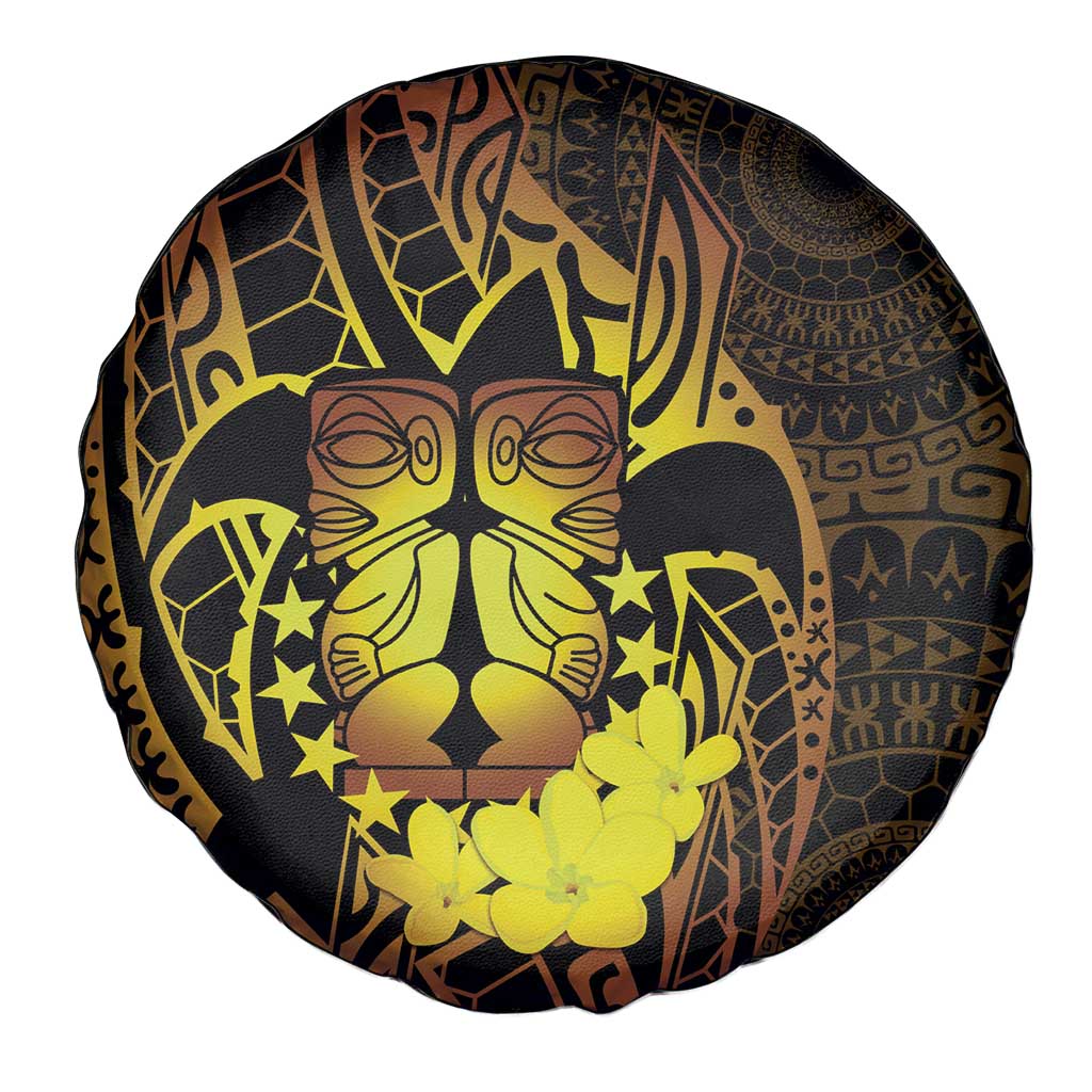 Kia Orana Kuki Airani Spare Tire Cover Cook Islands Tangaroa God Tatau Gold