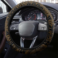 Kia Orana Kuki Airani Steering Wheel Cover Cook Islands Tangaroa God Tatau Gold