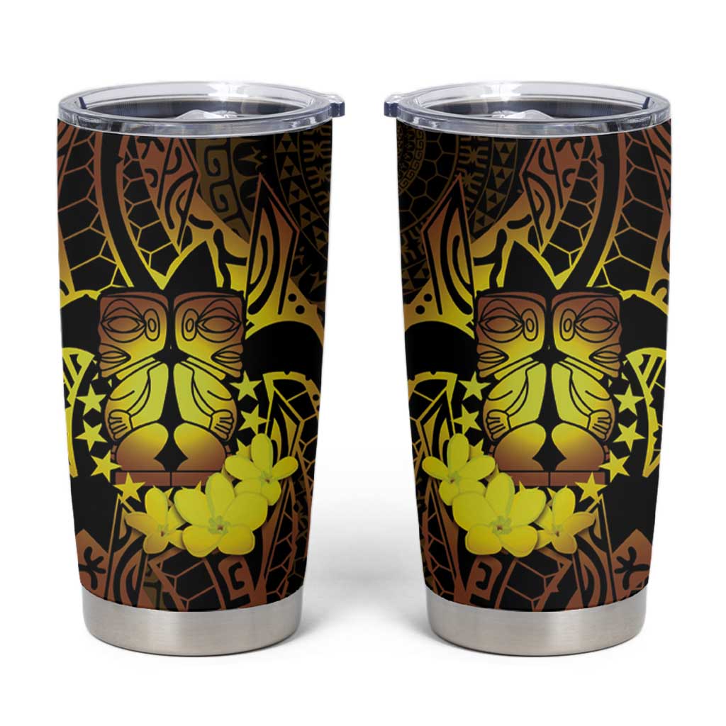 Kia Orana Kuki Airani Tumbler Cup Cook Islands Tangaroa God Tatau Gold