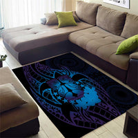 Kia Orana Kuki Airani Area Rug Cook Islands Tangaroa God Tatau Purple