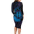 Kia Orana Kuki Airani Family Matching Long Sleeve Bodycon Dress and Hawaiian Shirt Cook Islands Tangaroa God Tatau Purple