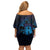Kia Orana Kuki Airani Family Matching Off Shoulder Short Dress and Hawaiian Shirt Cook Islands Tangaroa God Tatau Purple