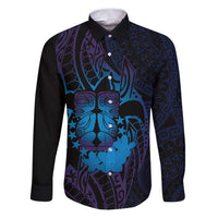 Kia Orana Kuki Airani Family Matching Puletasi and Hawaiian Shirt Cook Islands Tangaroa God Tatau Purple