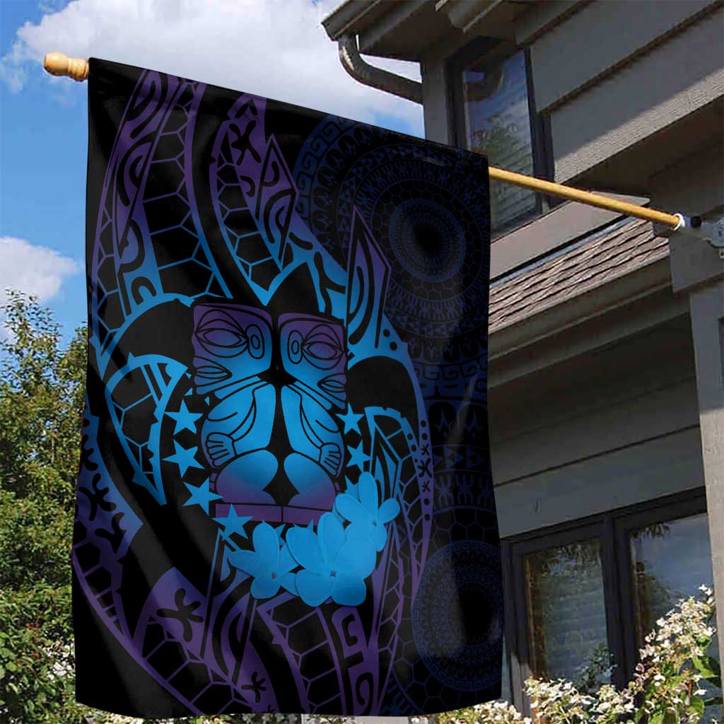 Kia Orana Kuki Airani Garden Flag Cook Islands Tangaroa God Tatau Purple