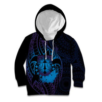 Kia Orana Kuki Airani Kid Hoodie Cook Islands Tangaroa God Tatau Purple